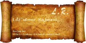 Löwbeer Rajmund névjegykártya
