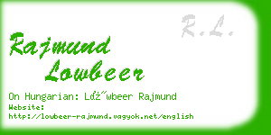rajmund lowbeer business card